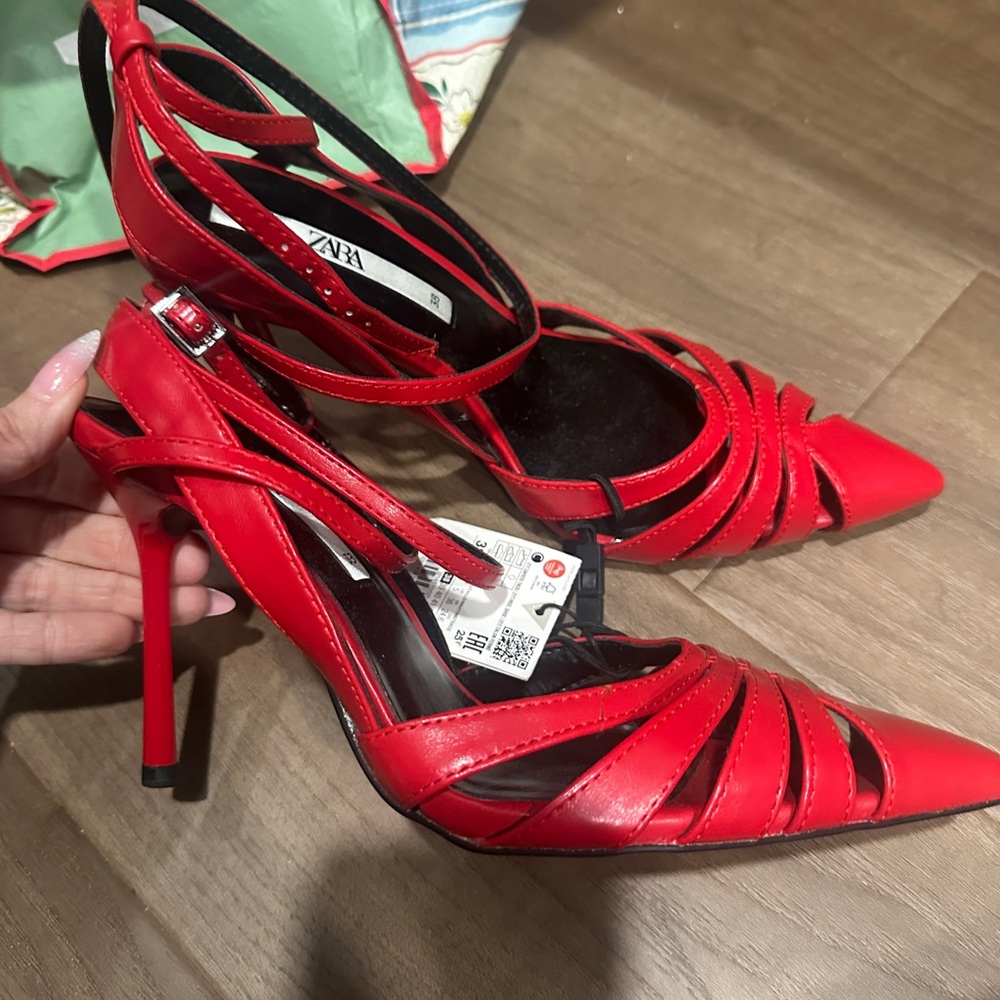 Zara Red Strappy Heels
